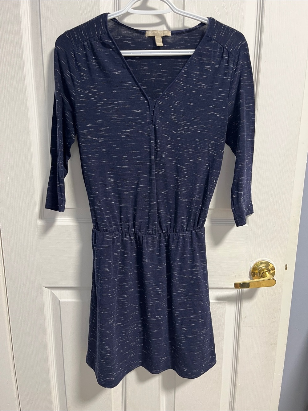 Banana Republic Navy Space-Dye Midi Dress
